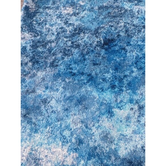 Blue Textured Cotton Fabric 19" x 44" Sewing Quilting - Picture 1 of 4